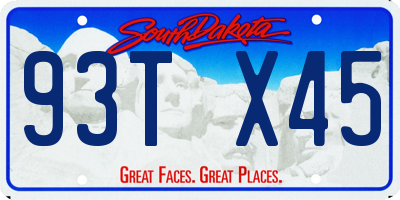 SD license plate 93TX45