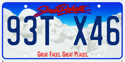 SD license plate 93TX46