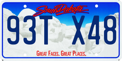 SD license plate 93TX48