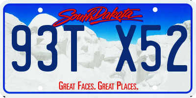SD license plate 93TX52