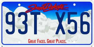 SD license plate 93TX56