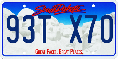 SD license plate 93TX70