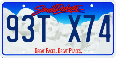 SD license plate 93TX74