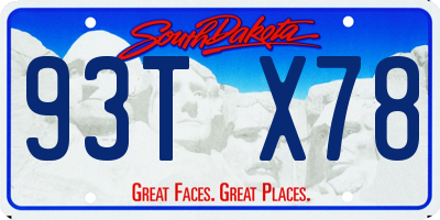 SD license plate 93TX78