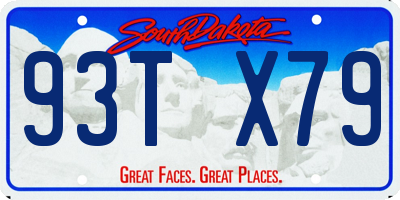SD license plate 93TX79