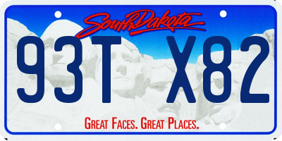 SD license plate 93TX82