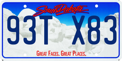 SD license plate 93TX83
