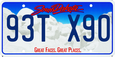 SD license plate 93TX90