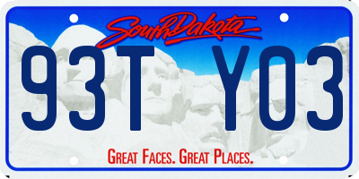 SD license plate 93TY03