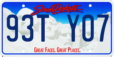 SD license plate 93TY07