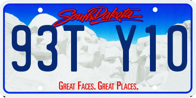 SD license plate 93TY10