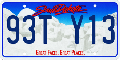 SD license plate 93TY13