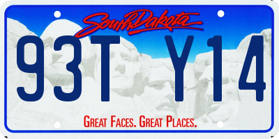 SD license plate 93TY14