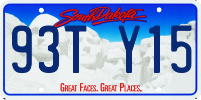 SD license plate 93TY15