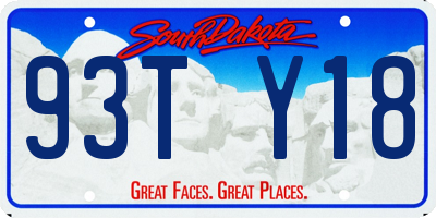 SD license plate 93TY18
