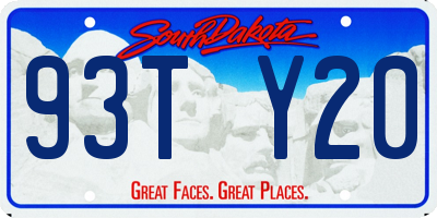 SD license plate 93TY20