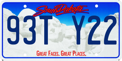 SD license plate 93TY22