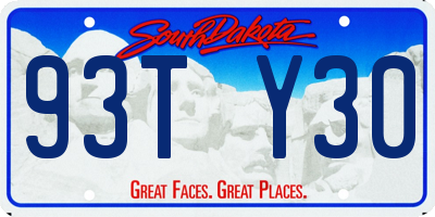 SD license plate 93TY30