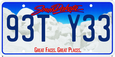 SD license plate 93TY33
