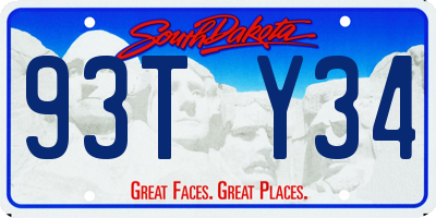SD license plate 93TY34