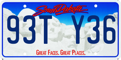 SD license plate 93TY36