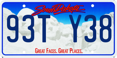 SD license plate 93TY38