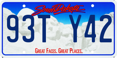 SD license plate 93TY42