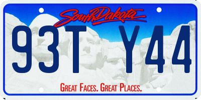 SD license plate 93TY44