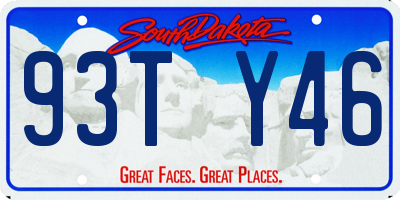SD license plate 93TY46