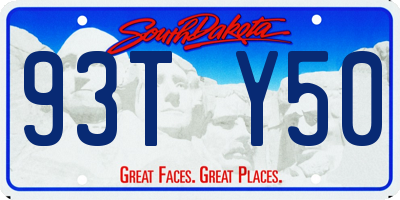 SD license plate 93TY50