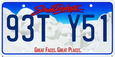 SD license plate 93TY51
