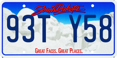 SD license plate 93TY58