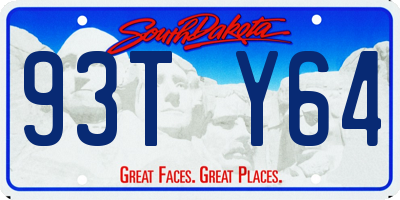 SD license plate 93TY64