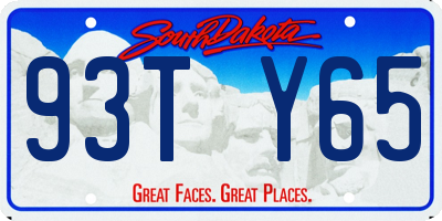 SD license plate 93TY65