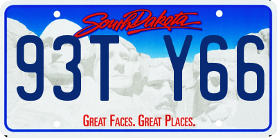 SD license plate 93TY66