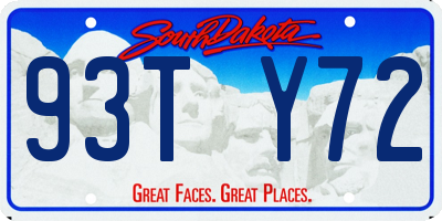 SD license plate 93TY72