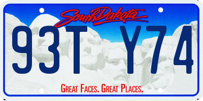 SD license plate 93TY74
