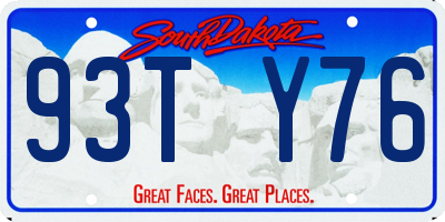 SD license plate 93TY76