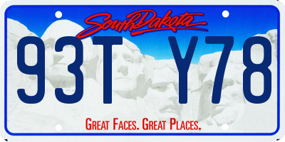 SD license plate 93TY78