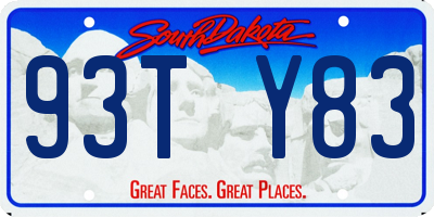 SD license plate 93TY83