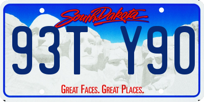 SD license plate 93TY90