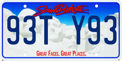 SD license plate 93TY93
