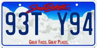 SD license plate 93TY94