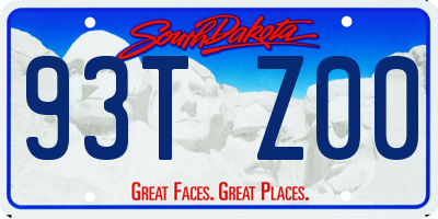 SD license plate 93TZ00