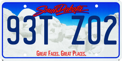 SD license plate 93TZ02