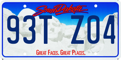 SD license plate 93TZ04