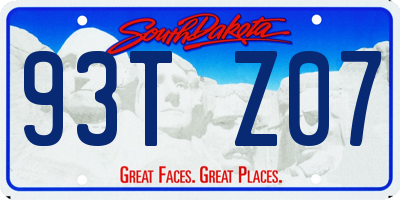 SD license plate 93TZ07