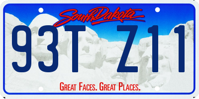 SD license plate 93TZ11