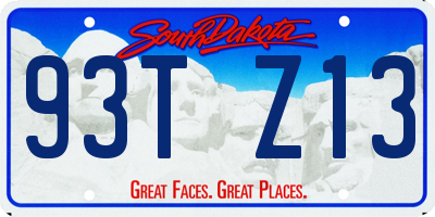 SD license plate 93TZ13