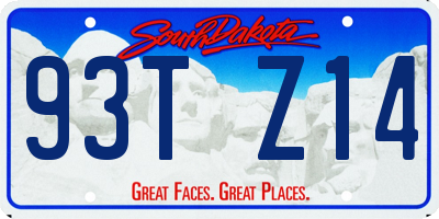 SD license plate 93TZ14
